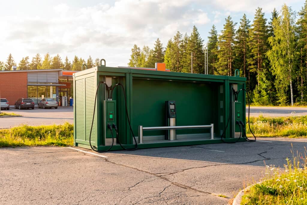 Erilaiset siirreltävät sähköautojen latausratkaisut, kuten latauskontit suunnittelee ja toteuttaa Tecmet Group.
